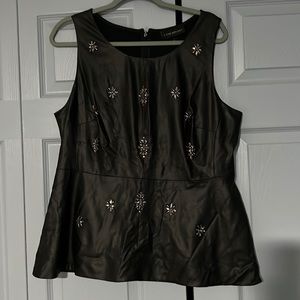 Lane Bryant faux leather top